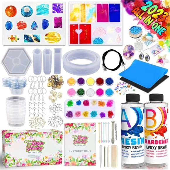Resin JewelryMaking Starter Kit-Silicone Casting Mold,Tool Set Clear Epoxy Resin - Picture 1 of 7